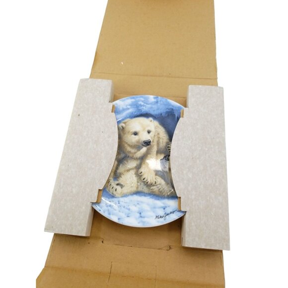 Polar Bear Cubs by Mike Jackson Royal Grafton The Collectors Treasure Plate 1990 - Picture 6 of 7
